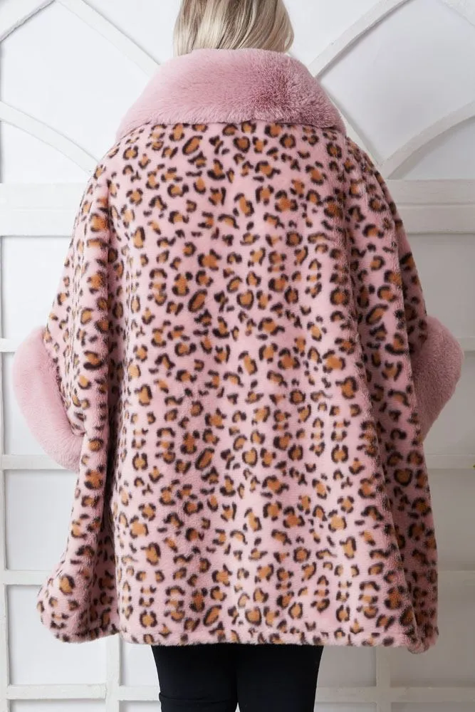 Leopard Print Faux Fur Cardigan