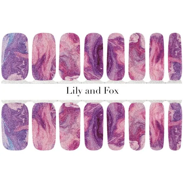 Lily and Fox - Nail Wrap - Wild Berry Swirl