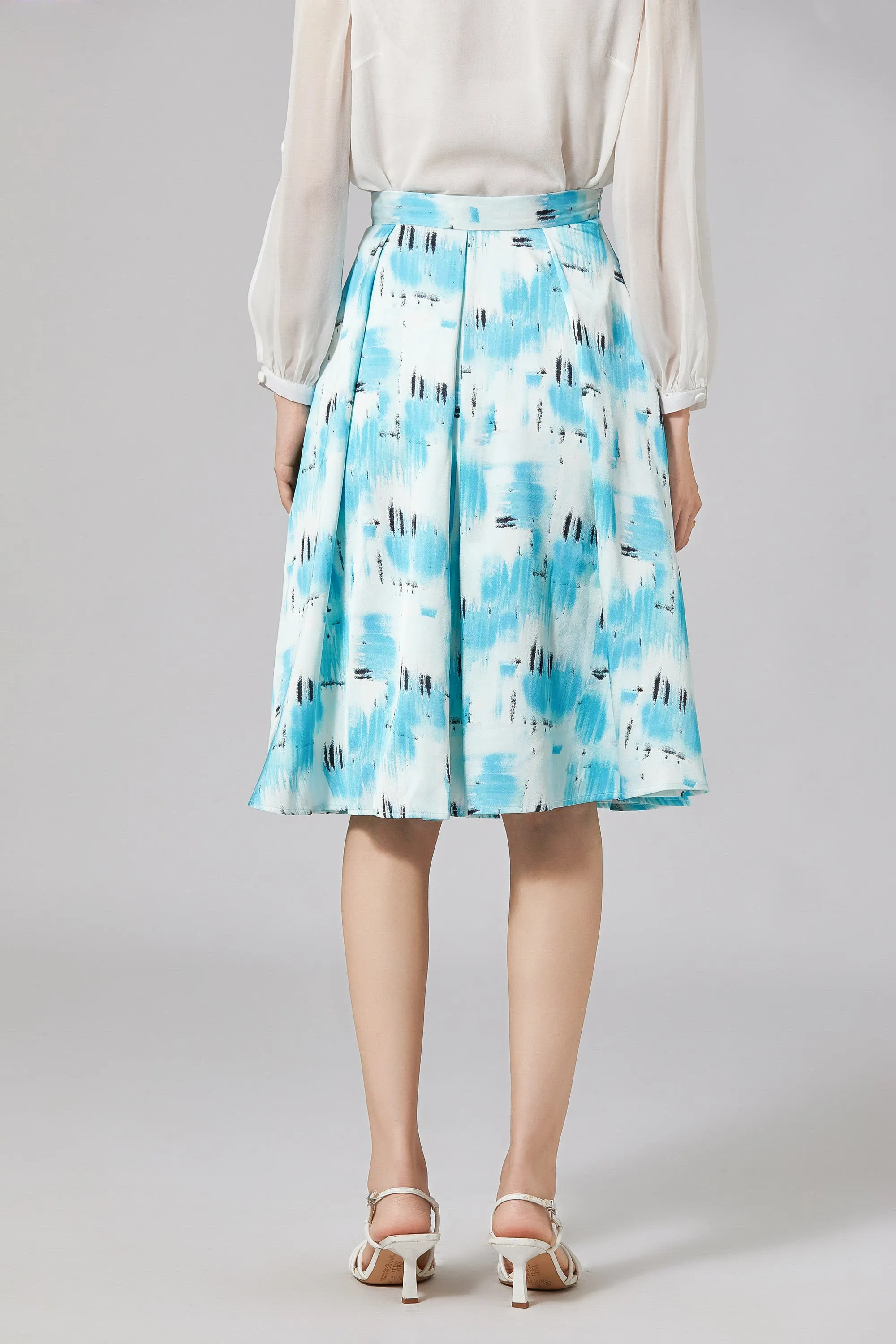 LINDONG | Karine Blue Print Skirt