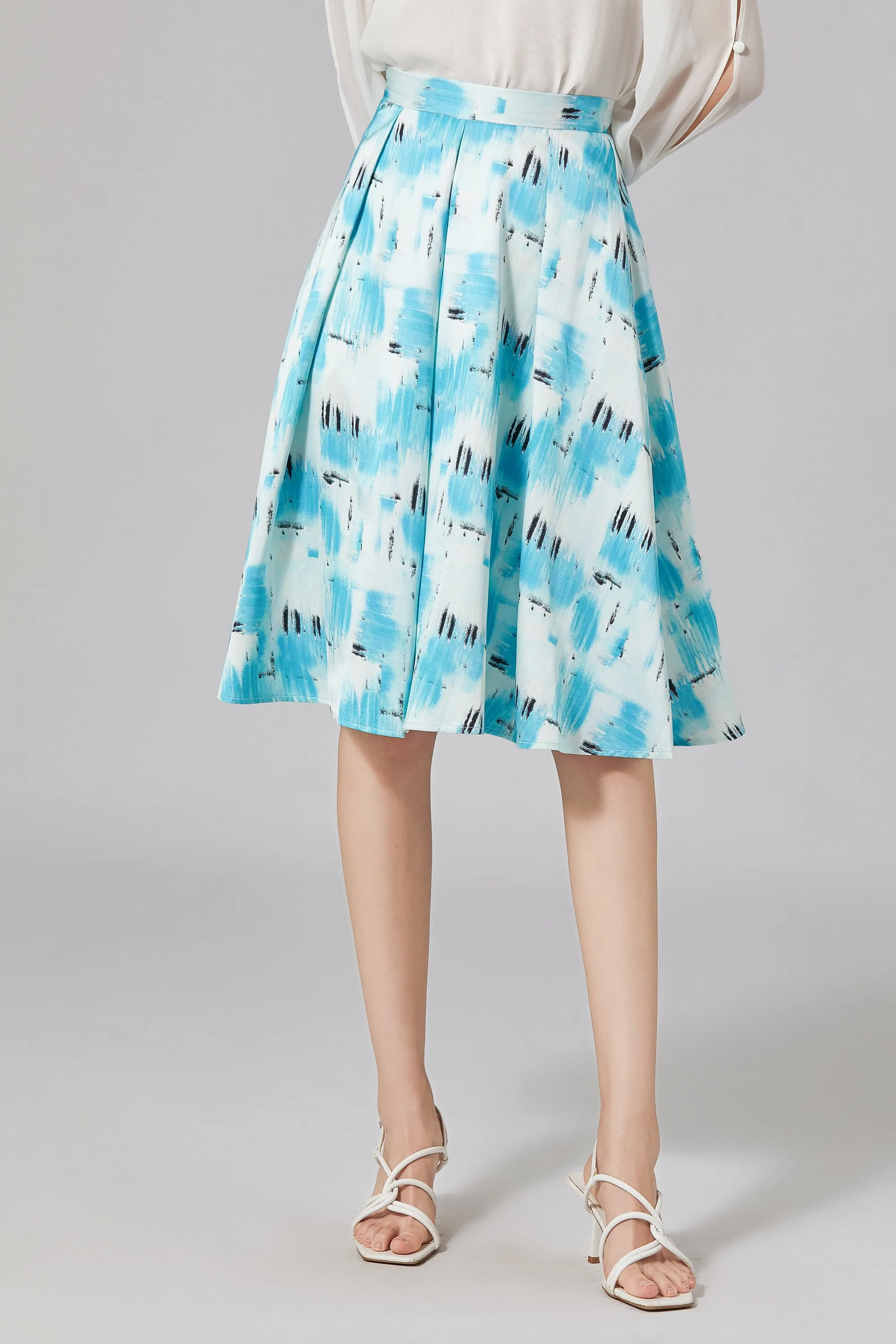 LINDONG | Karine Blue Print Skirt