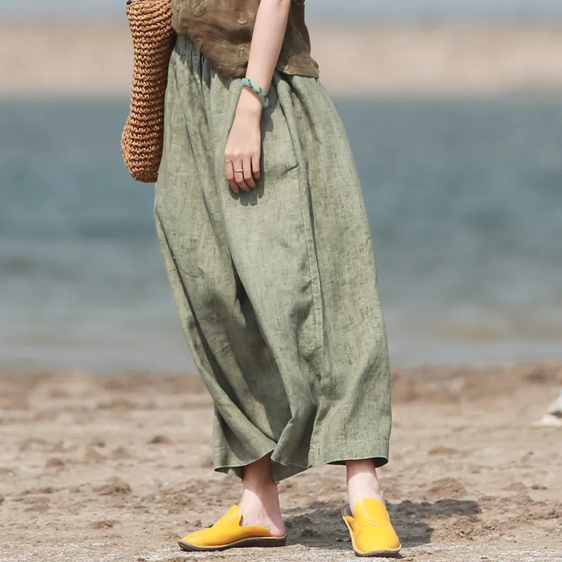 Linen Pants Summer Wide Legs Women Pants MDYP9762