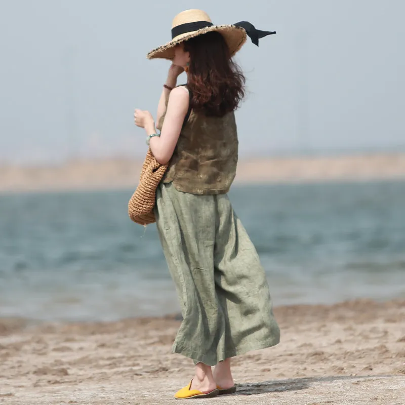 Linen Pants Summer Wide Legs Women Pants MDYP9762