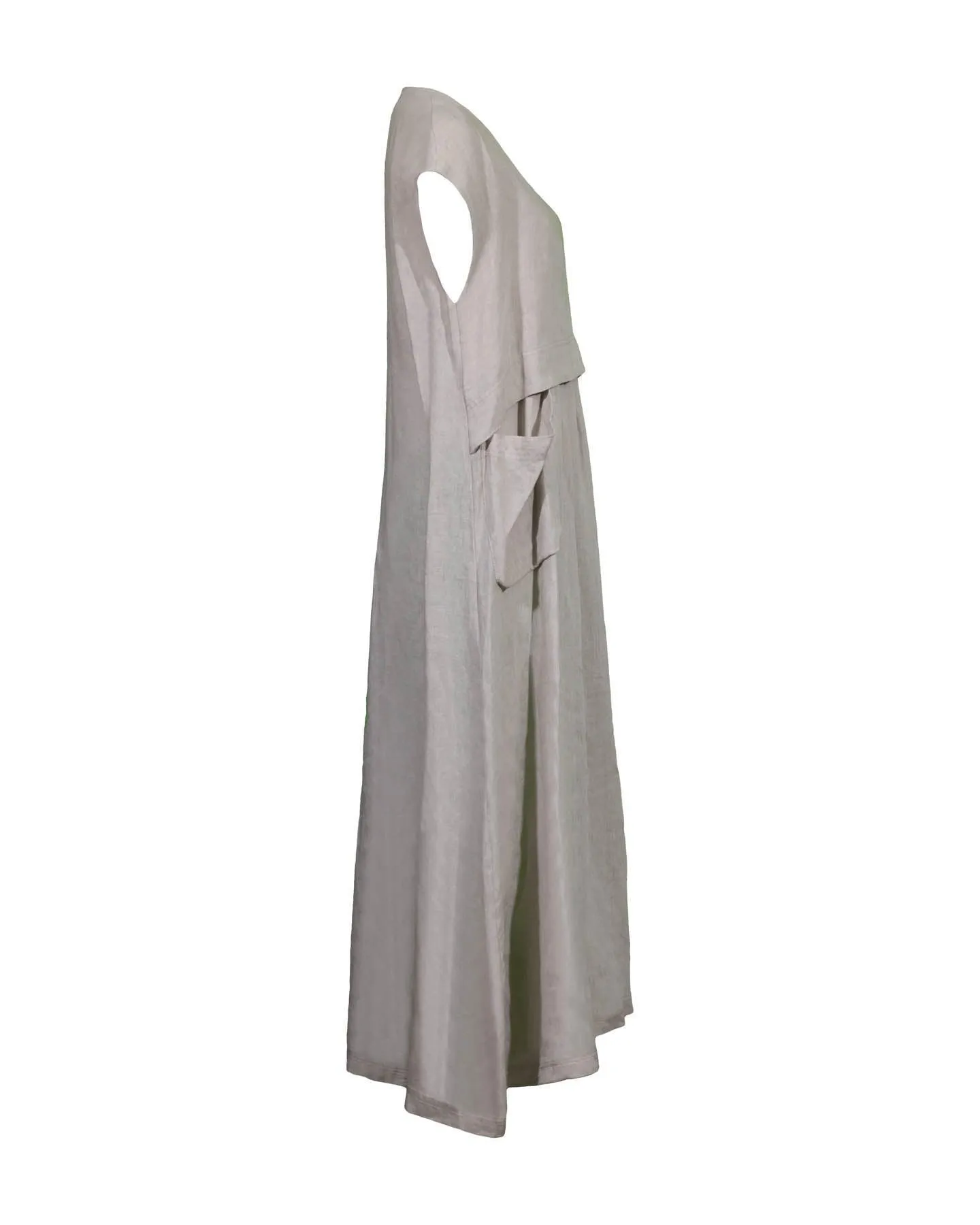 Linen V-Neck Maxi Dress