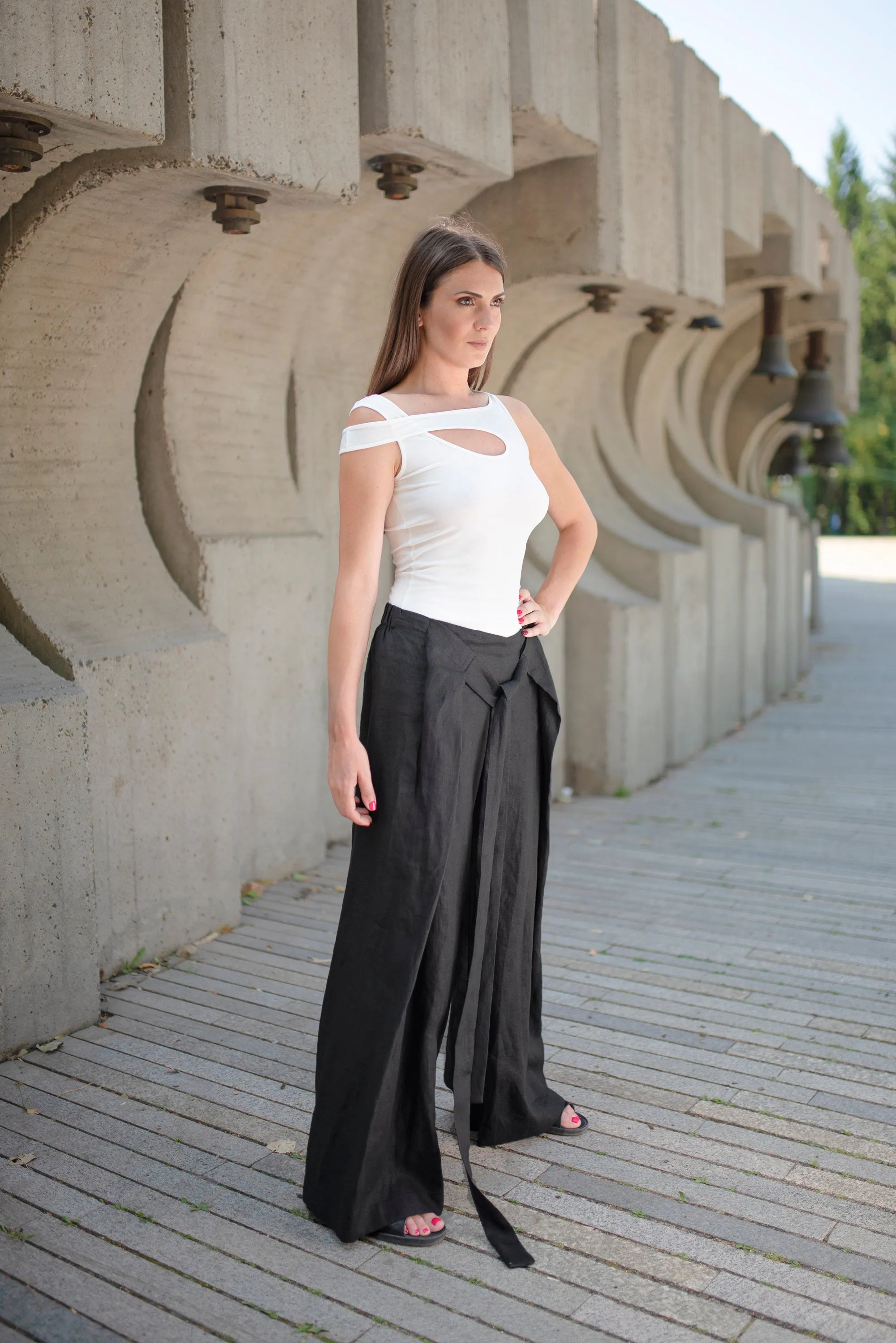 Linen Wrap Pants