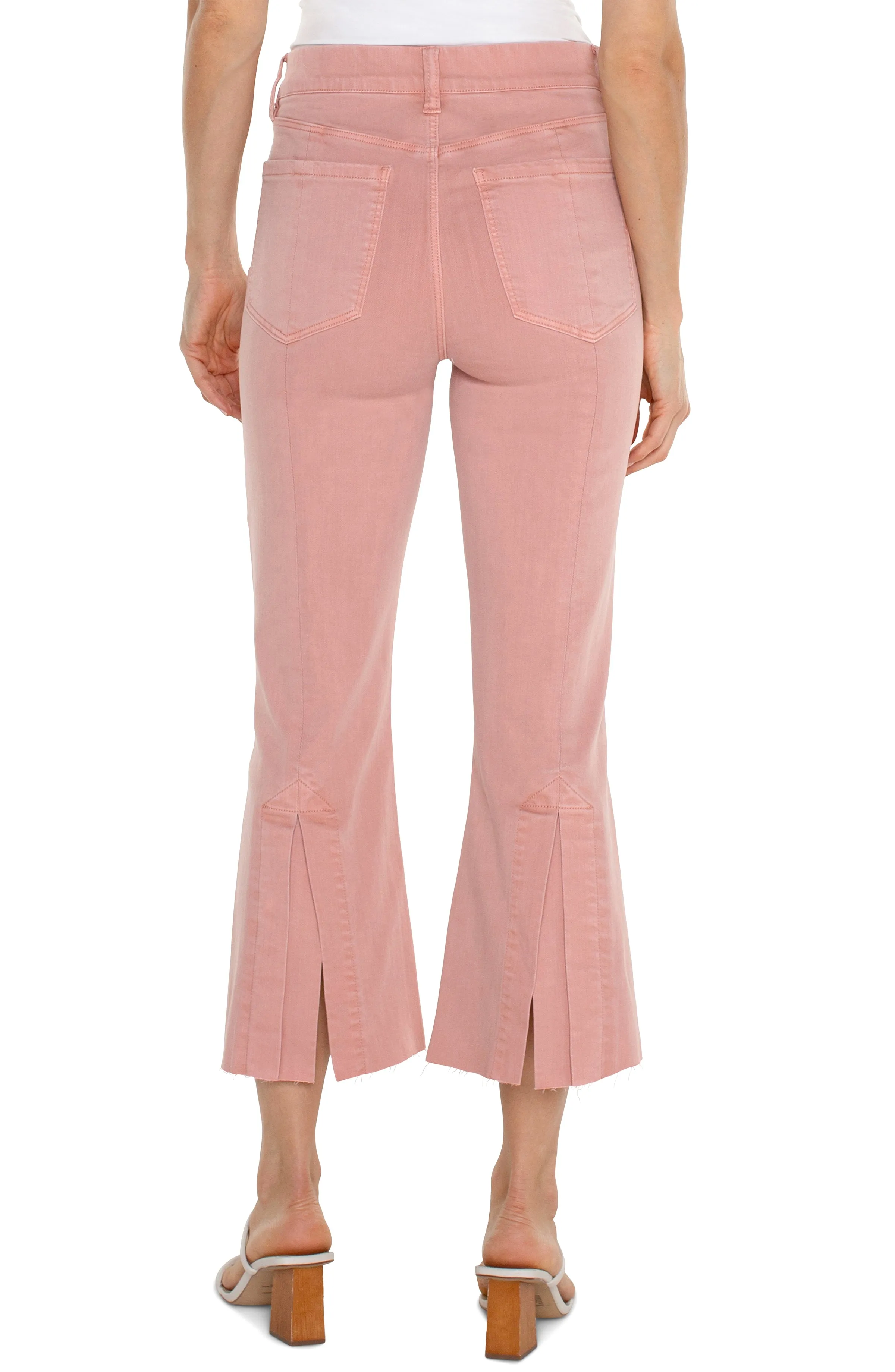 Liverpool Gia Glider Crop Flare w/ Back Pleat 25.5in (rose blush)