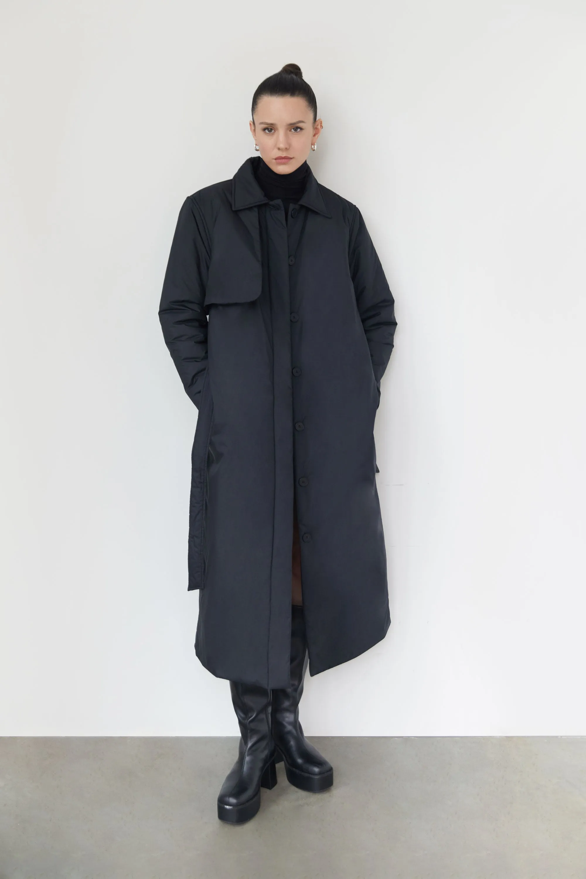 LONG BELTED PUFFER COAT