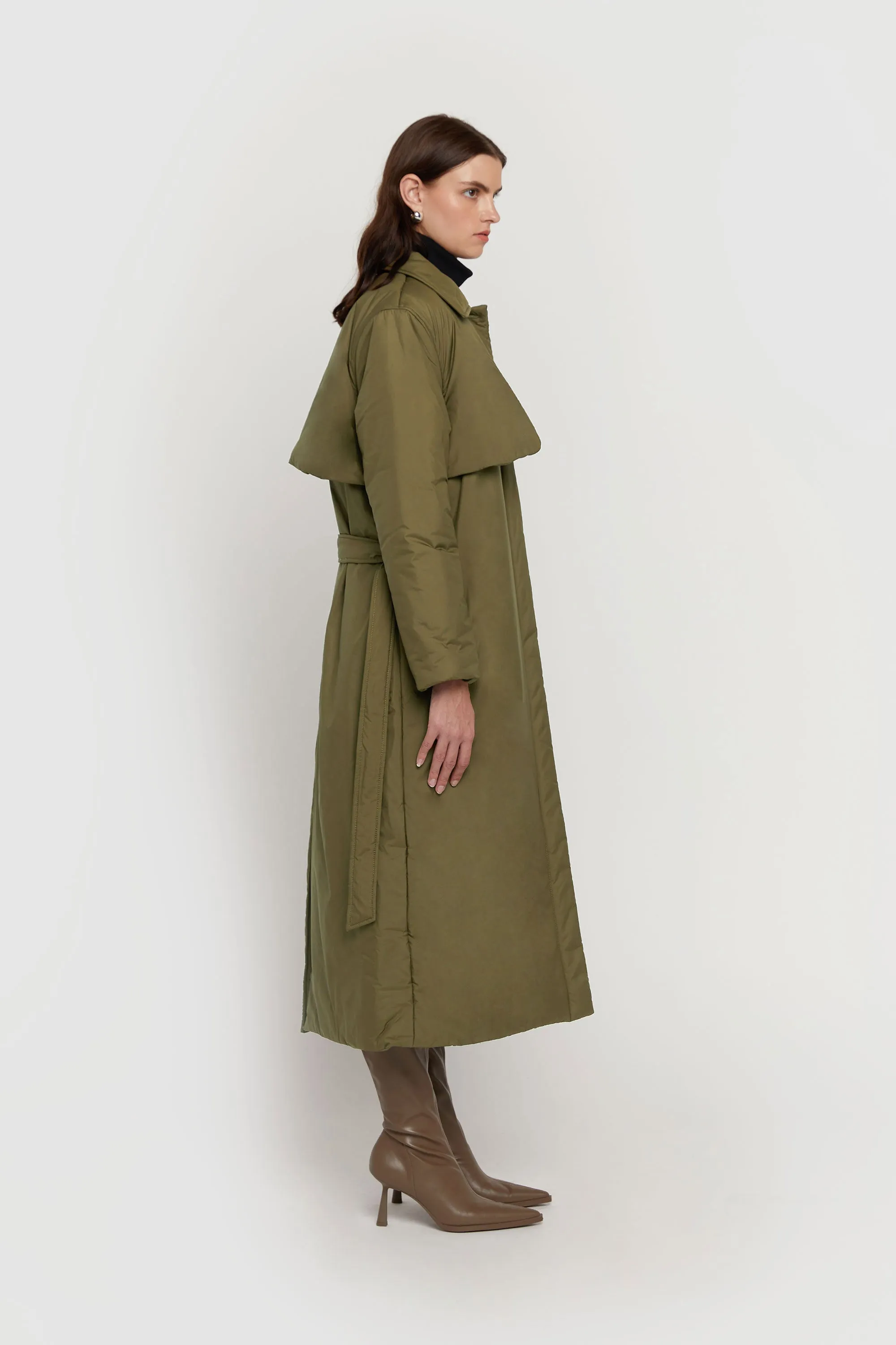 LONG BELTED PUFFER COAT