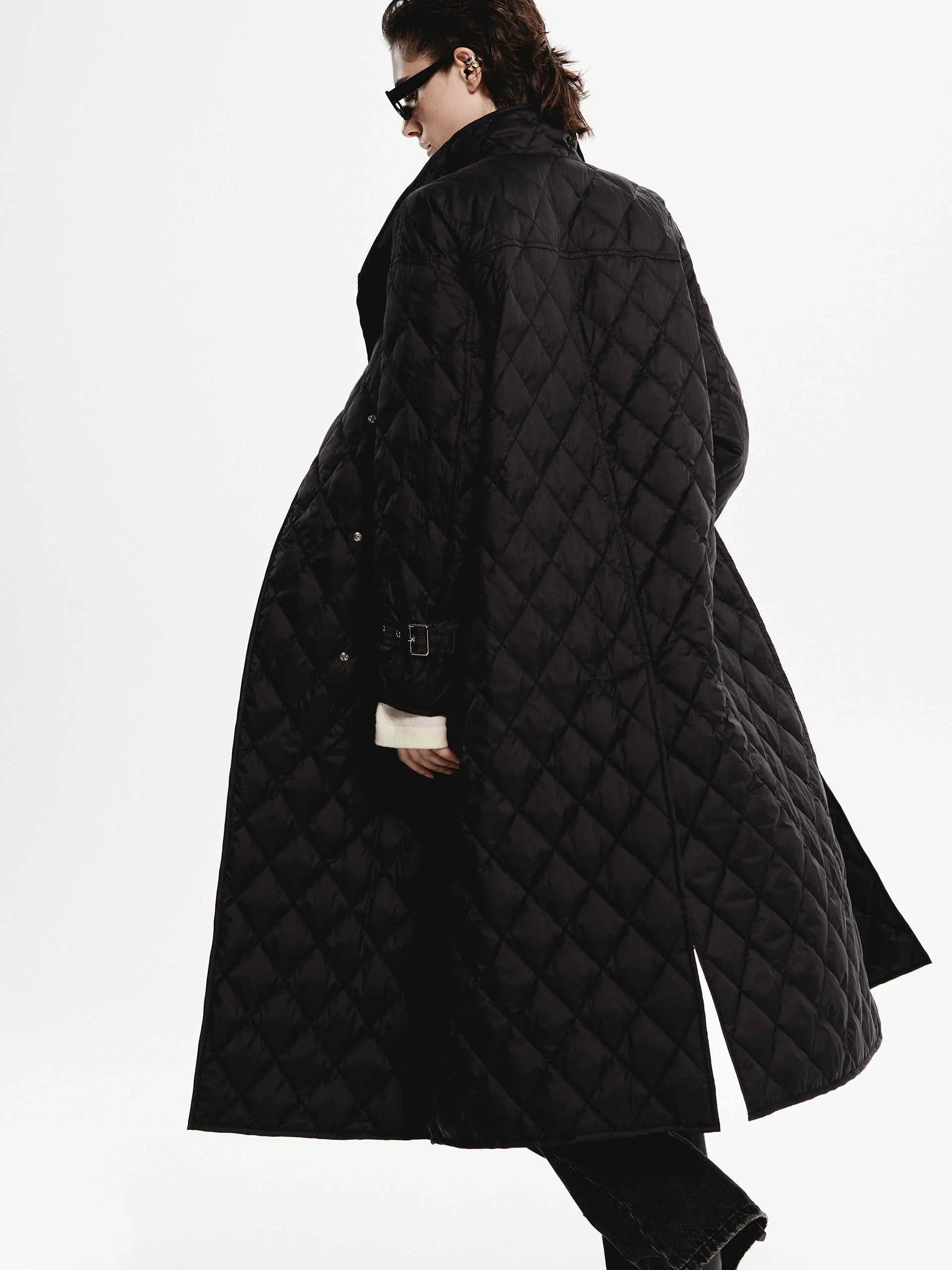 Long Quilted Down Coat