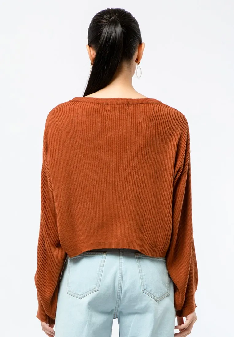 Long Sleeve Crop Knit Sweater