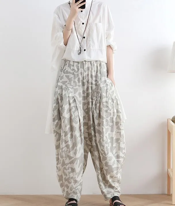 Loose large harem Linen Wide Leg Women Casual Pants AMT05131