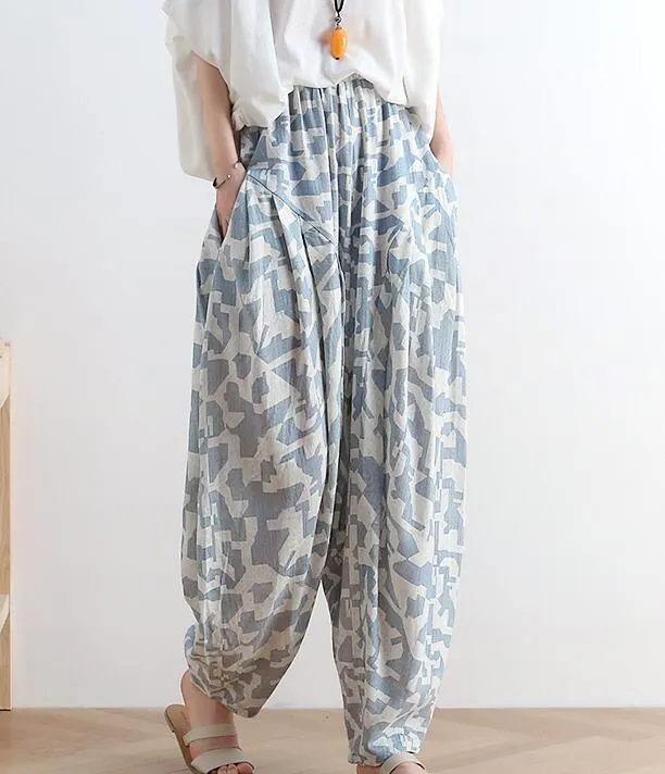 Loose large harem Linen Wide Leg Women Casual Pants AMT05131