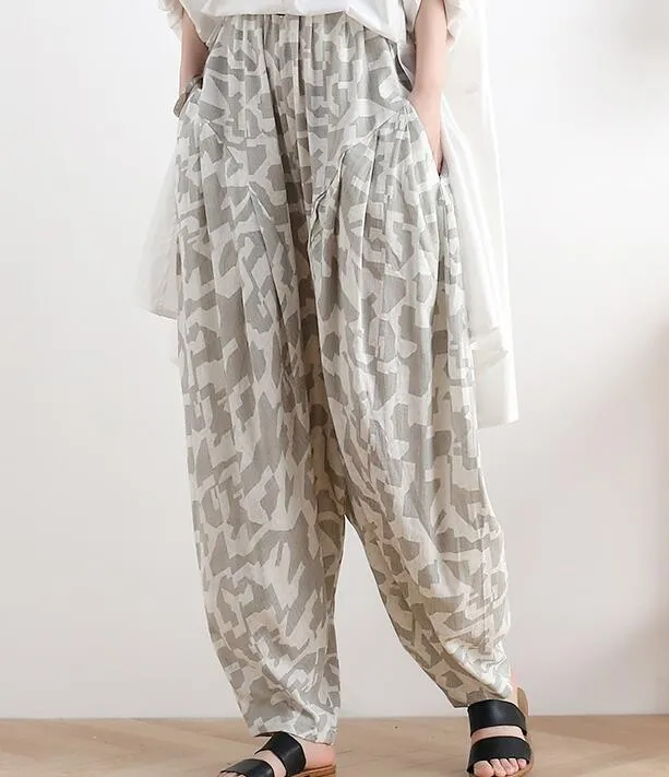 Loose large harem Linen Wide Leg Women Casual Pants AMT05131