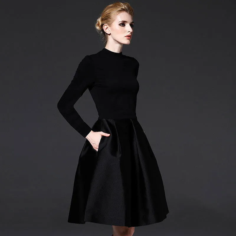 LovelyRLovely Pleated Skirt Black Dress