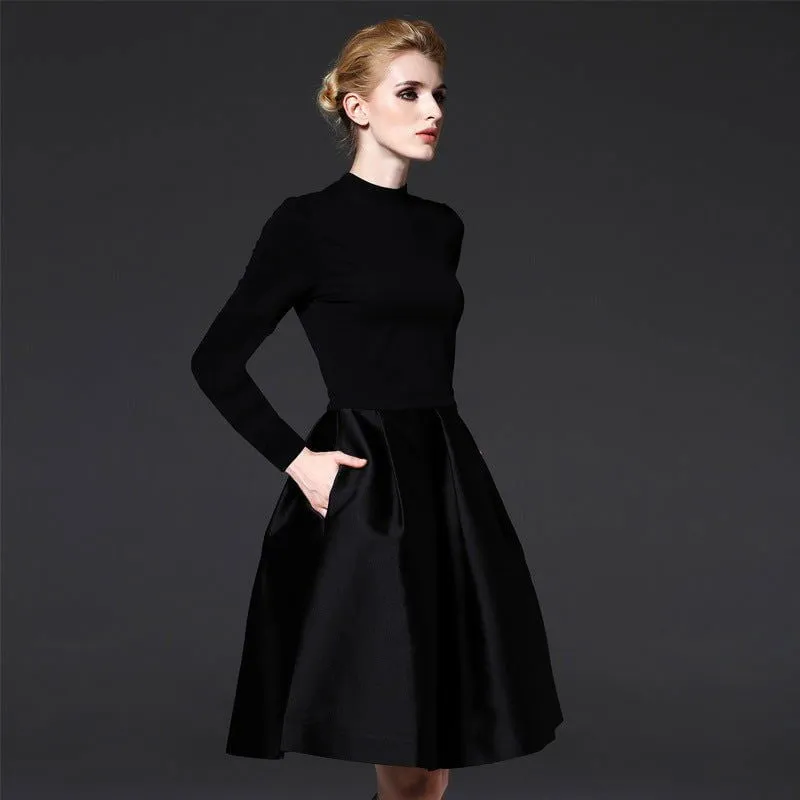 LovelyRLovely Pleated Skirt Black Dress