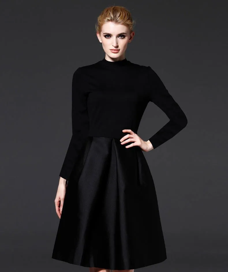 LovelyRLovely Pleated Skirt Black Dress