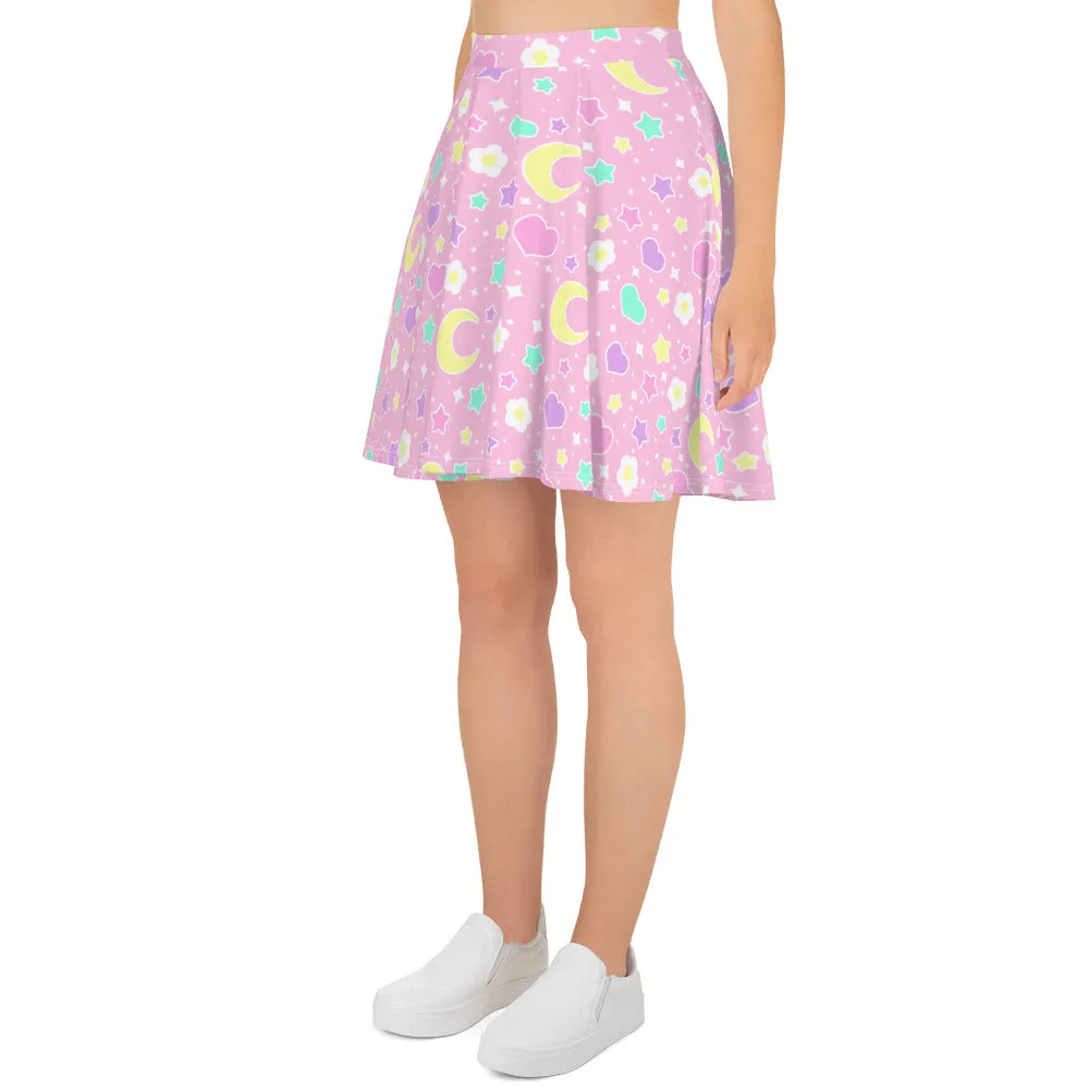 Magical Spring Pink Skater Skirt