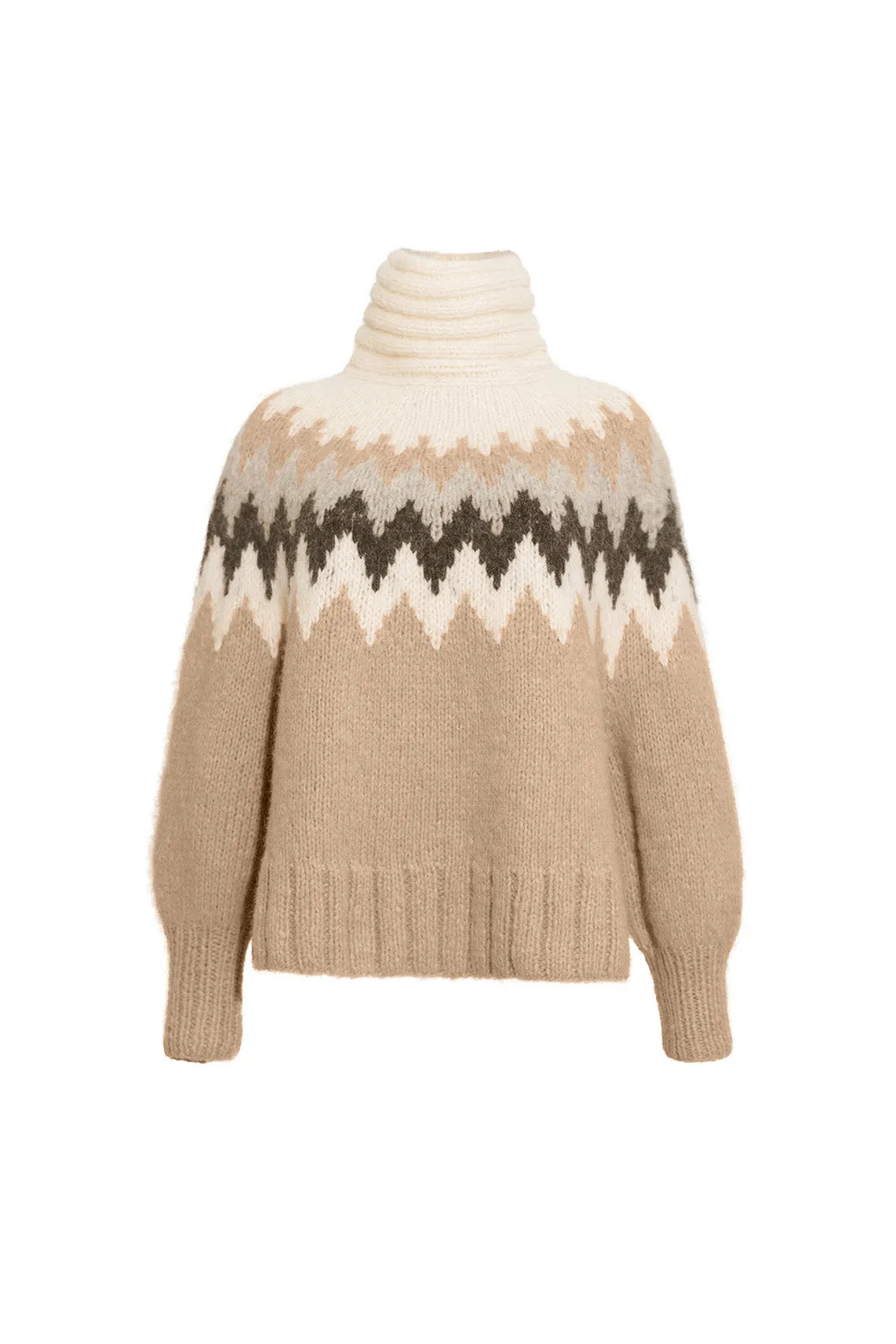 Magnea Sweater, Camel/Ivory/Grey/Graphite