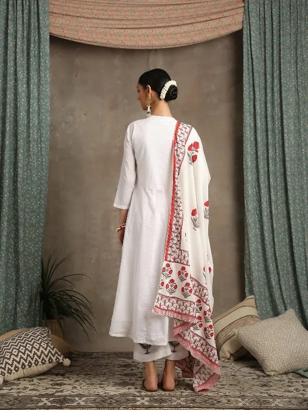 Mahira White Cotton Printed Salwar Suit