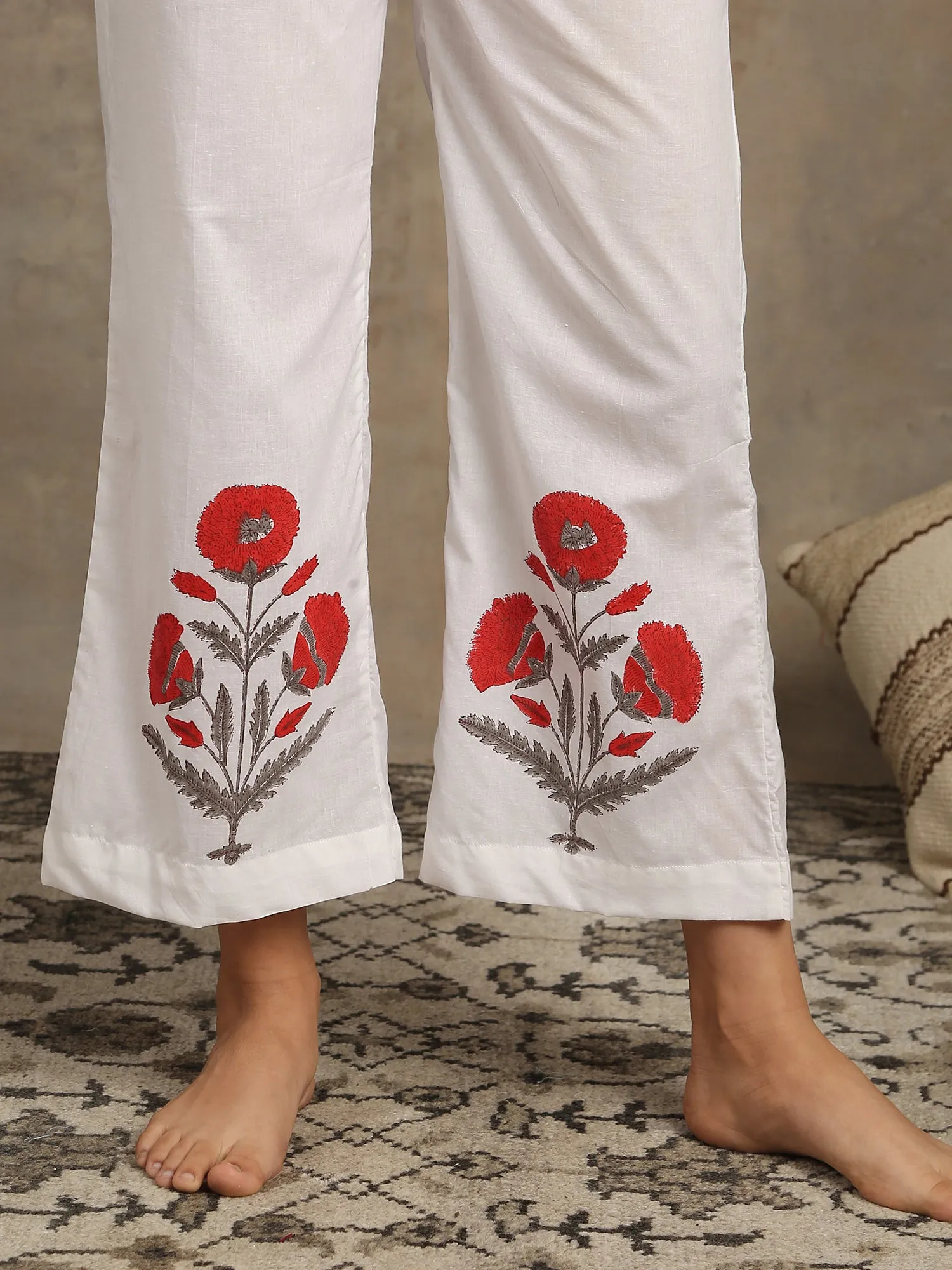 Mahira White Cotton Printed Salwar Suit