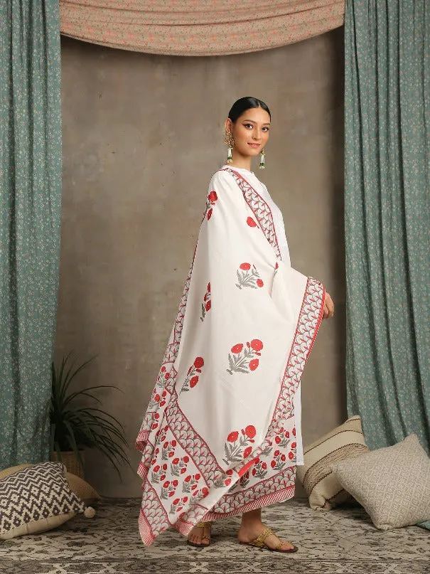 Mahira White Cotton Printed Salwar Suit