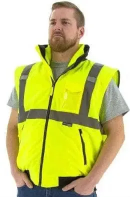 MAJESTIC - 8-in-1 Waterproof Bomber Jacket ANSI 3 - YELLOW