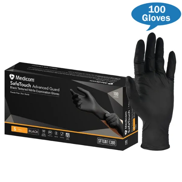 Medicom SafeTouch Advance Guard Black Nitrile Gloves