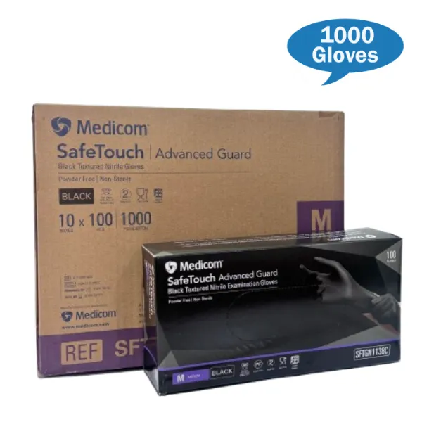 Medicom SafeTouch Advance Guard Black Nitrile Gloves