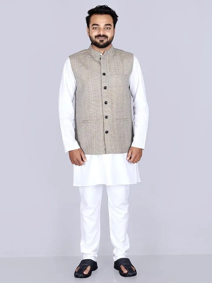 Men Handwoven Cotton Modi Jacket