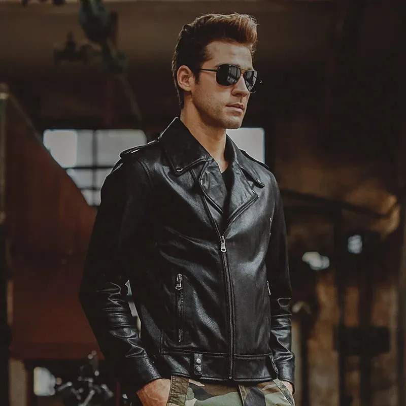 Men's Black Genuine Leather Jacket