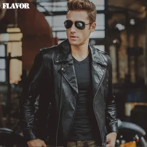 Men's Black Genuine Leather Jacket