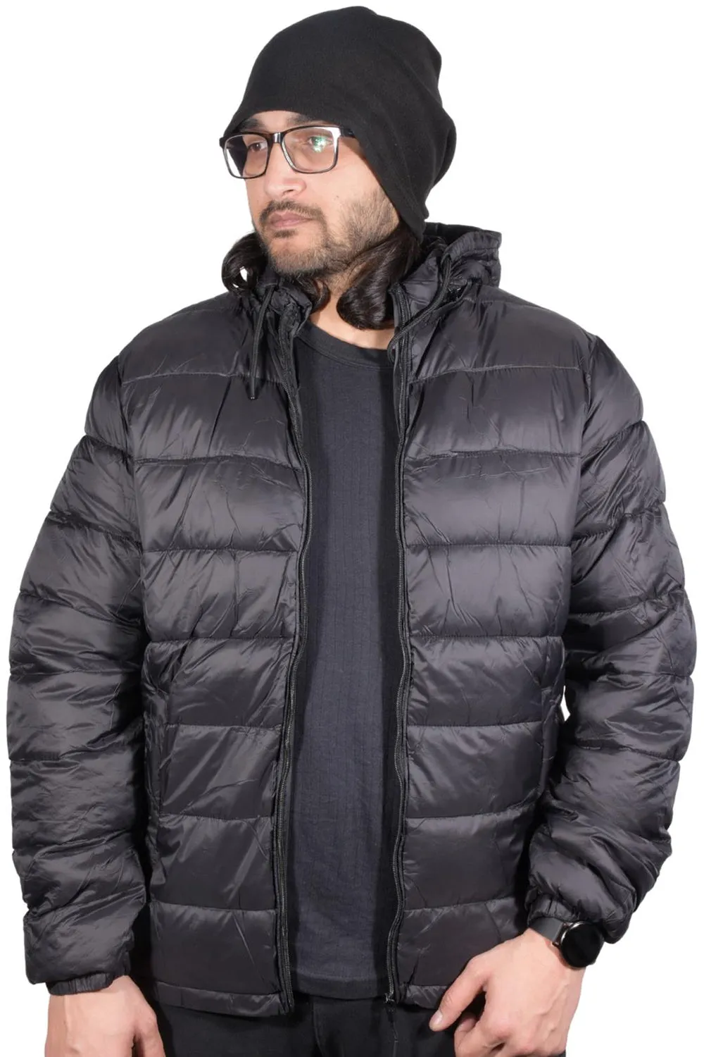 Mens Hooded Winter Bomber Jacket