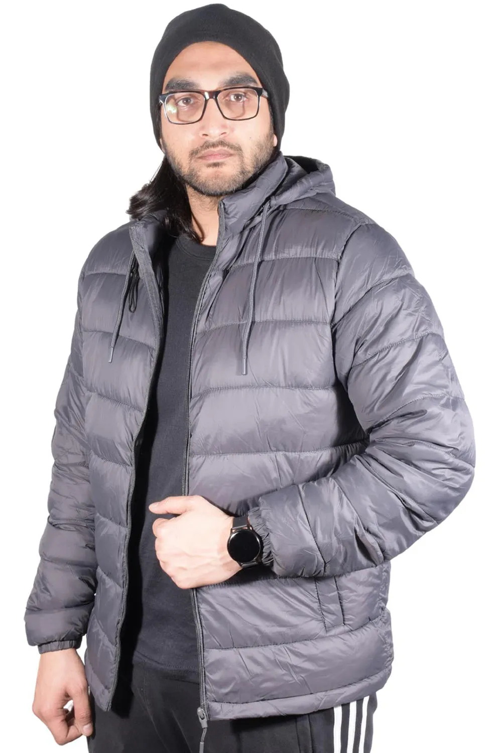 Mens Hooded Winter Bomber Jacket