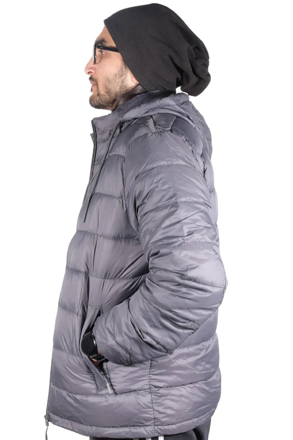 Mens Hooded Winter Bomber Jacket