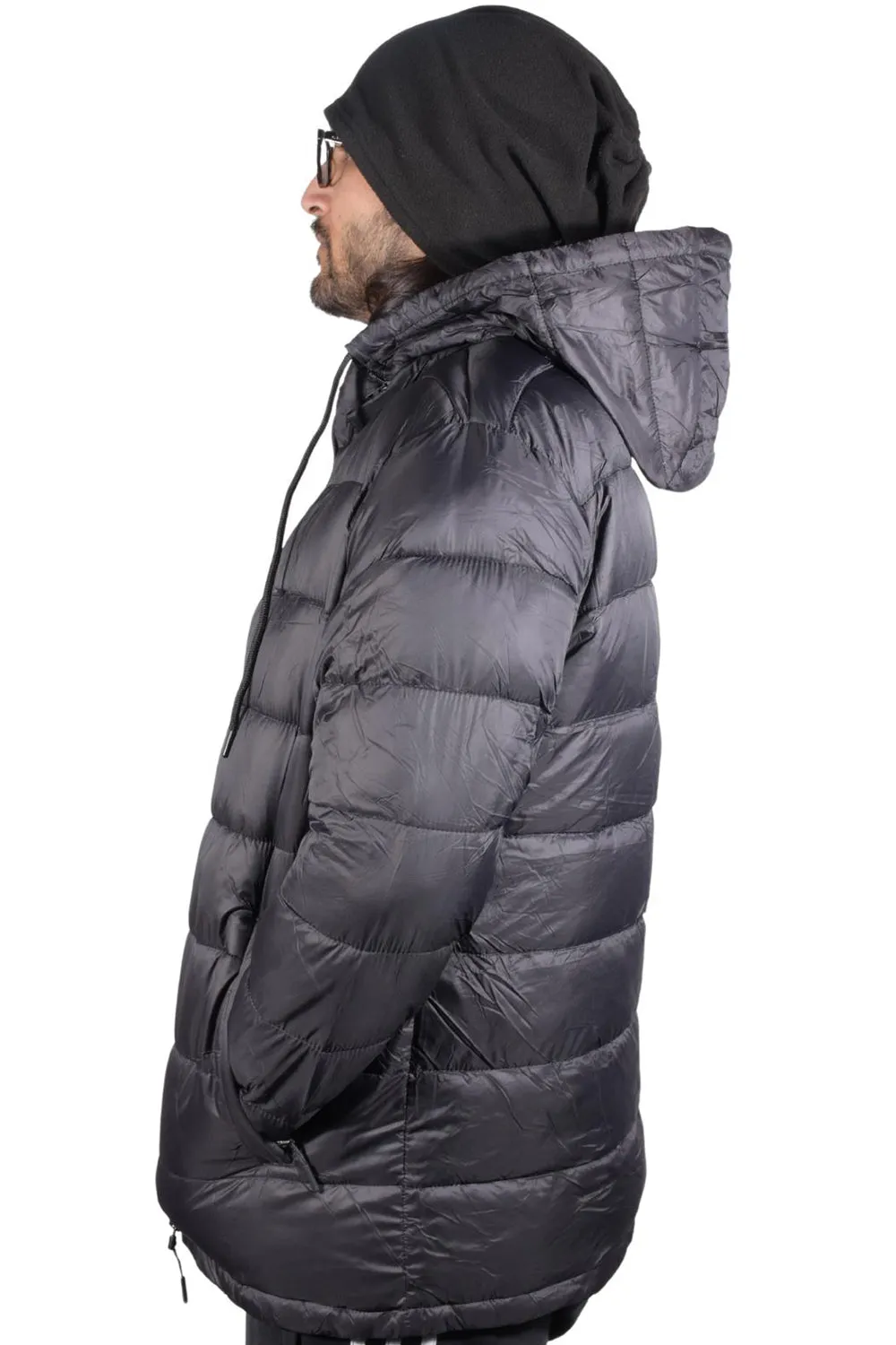 Mens Hooded Winter Bomber Jacket