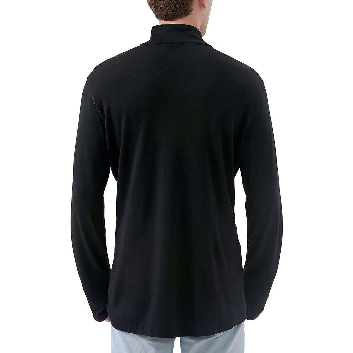 Men's Merino 250g Long Sleeve Half Zip Top Black