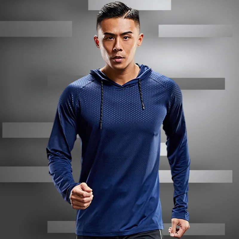 Men's Running Hoodies Tracksuit Gym Jogging Hooded Sport Clothing Training Sweatshirt with Hood Workout Fitness Shirt Sportswear