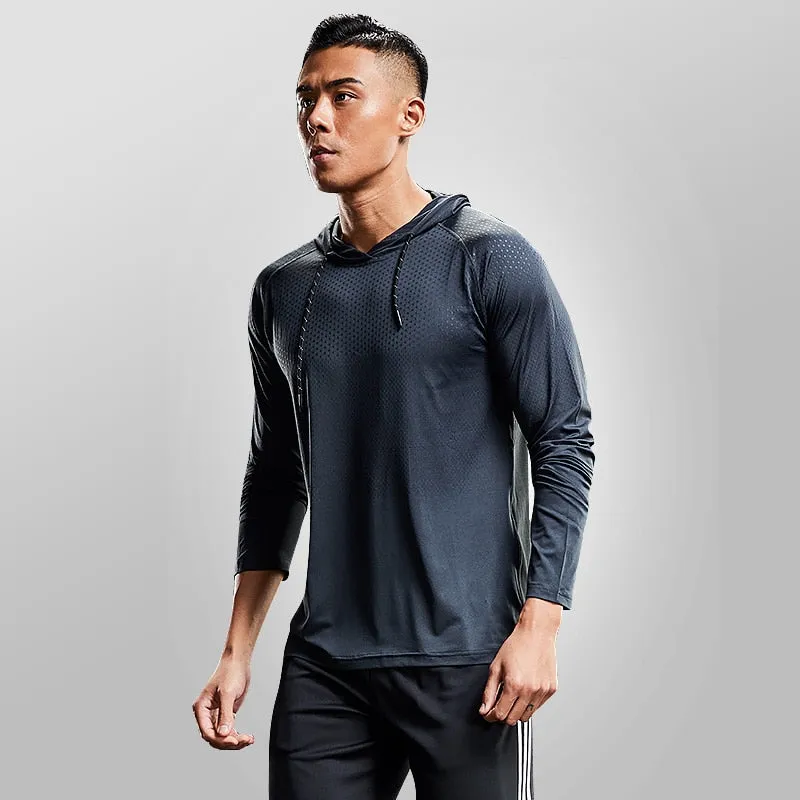 Men's Running Hoodies Tracksuit Gym Jogging Hooded Sport Clothing Training Sweatshirt with Hood Workout Fitness Shirt Sportswear