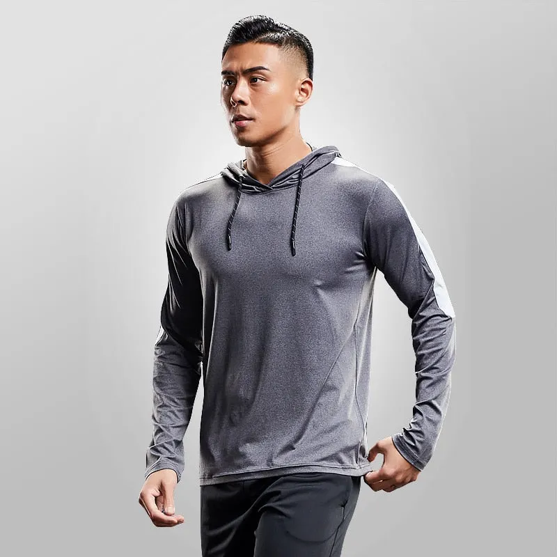 Men's Running Hoodies Tracksuit Gym Jogging Hooded Sport Clothing Training Sweatshirt with Hood Workout Fitness Shirt Sportswear