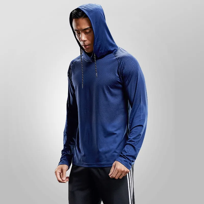 Men's Running Hoodies Tracksuit Gym Jogging Hooded Sport Clothing Training Sweatshirt with Hood Workout Fitness Shirt Sportswear