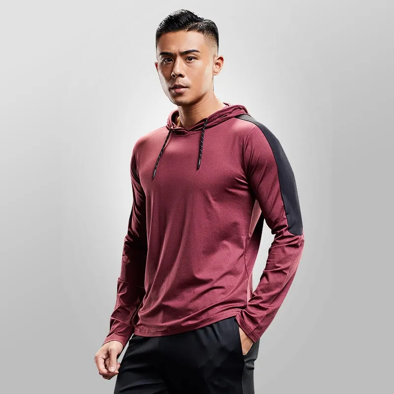 Men's Running Hoodies Tracksuit Gym Jogging Hooded Sport Clothing Training Sweatshirt with Hood Workout Fitness Shirt Sportswear