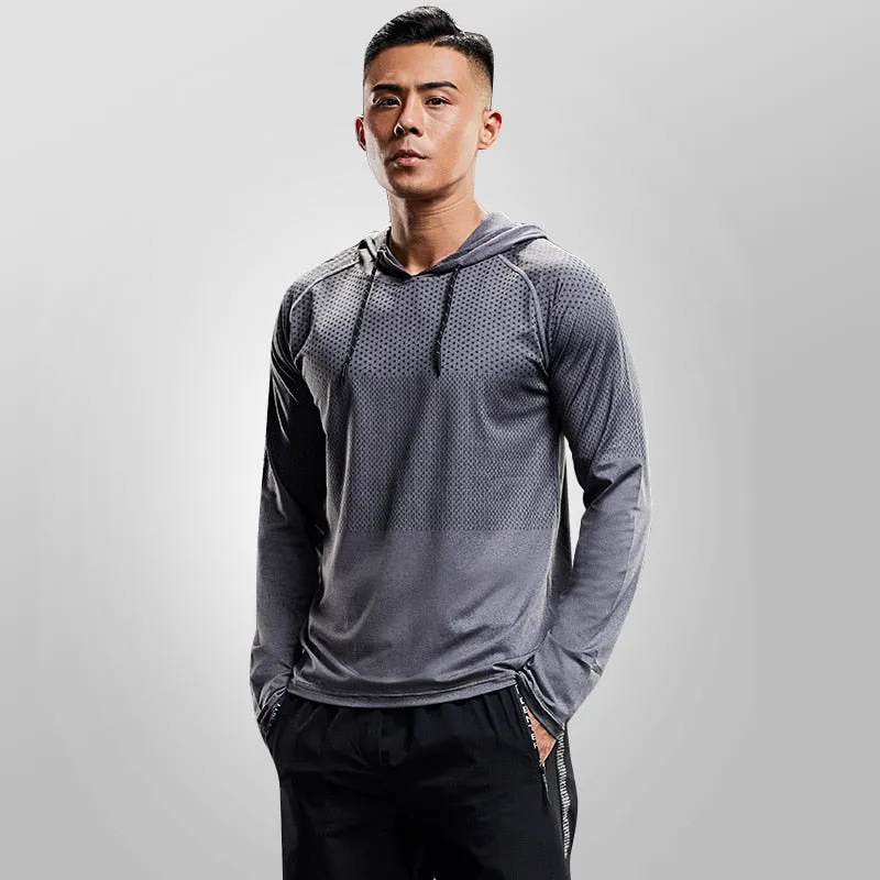 Men's Running Hoodies Tracksuit Gym Jogging Hooded Sport Clothing Training Sweatshirt with Hood Workout Fitness Shirt Sportswear