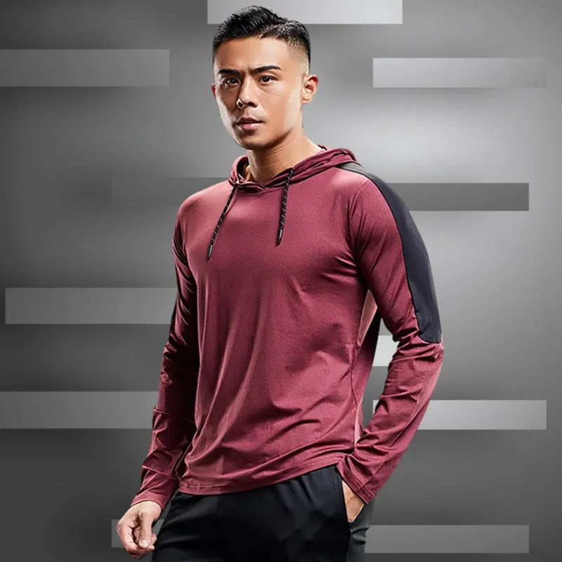 Men's Running Hoodies Tracksuit Gym Jogging Hooded Sport Clothing Training Sweatshirt with Hood Workout Fitness Shirt Sportswear