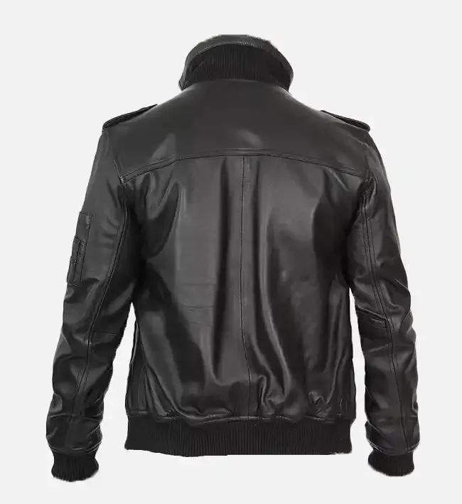 Men's Vintage Leather Bomber Jacket