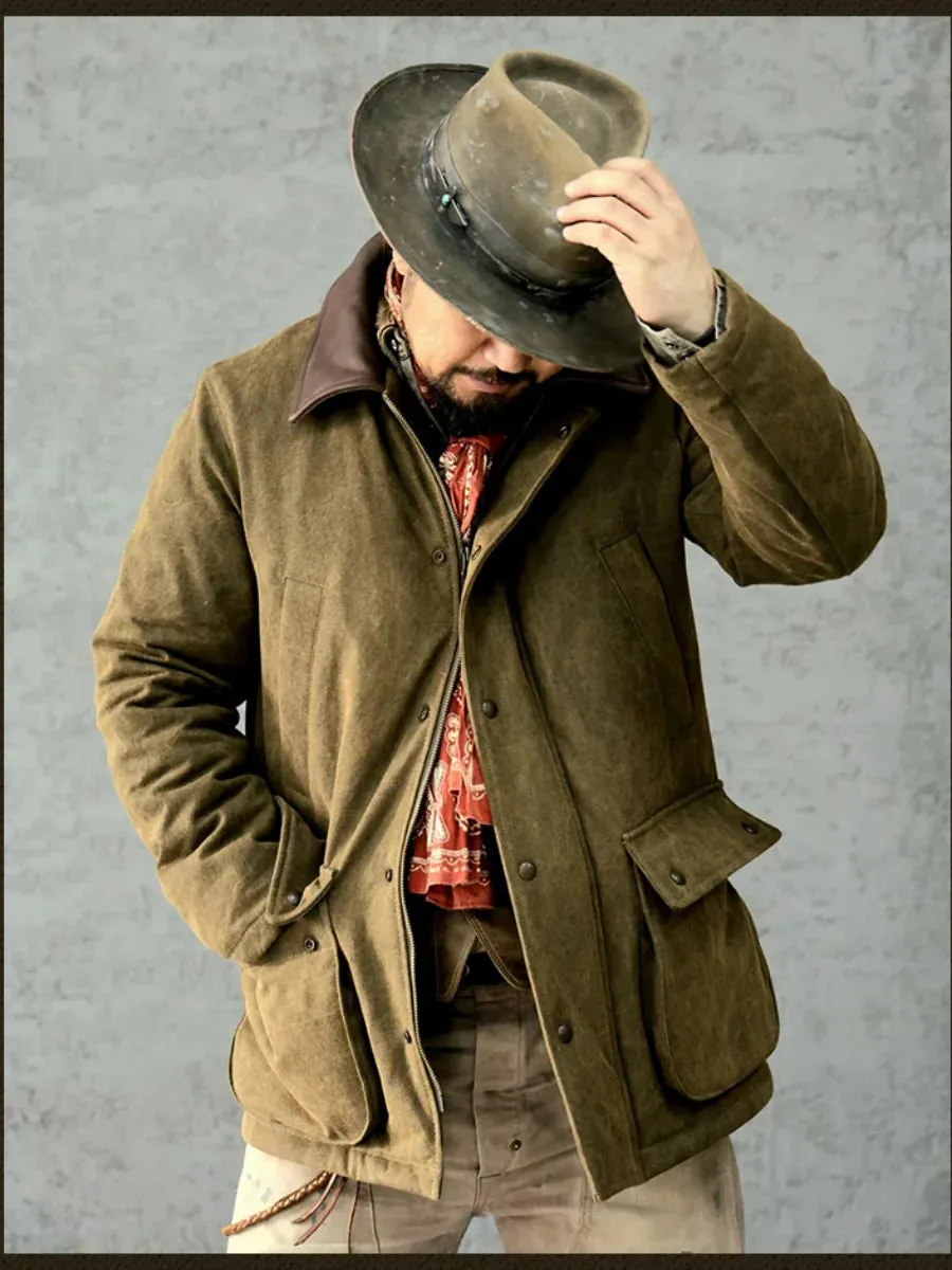 Men's Wax Safari Jacket - Rugged Style Vintage Outwear