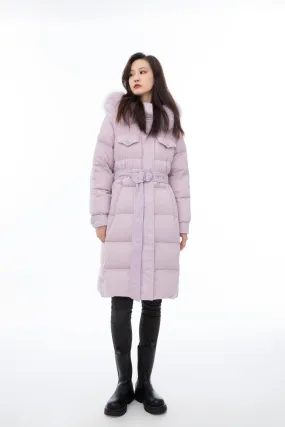 Mist Pink Long Winter Down Jacket