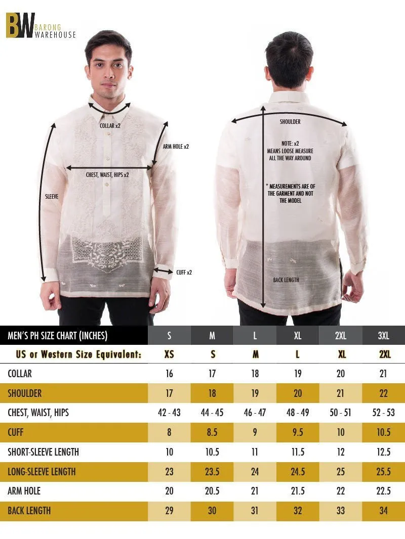 MO07 - Organza Barong Tagalog with Lining White