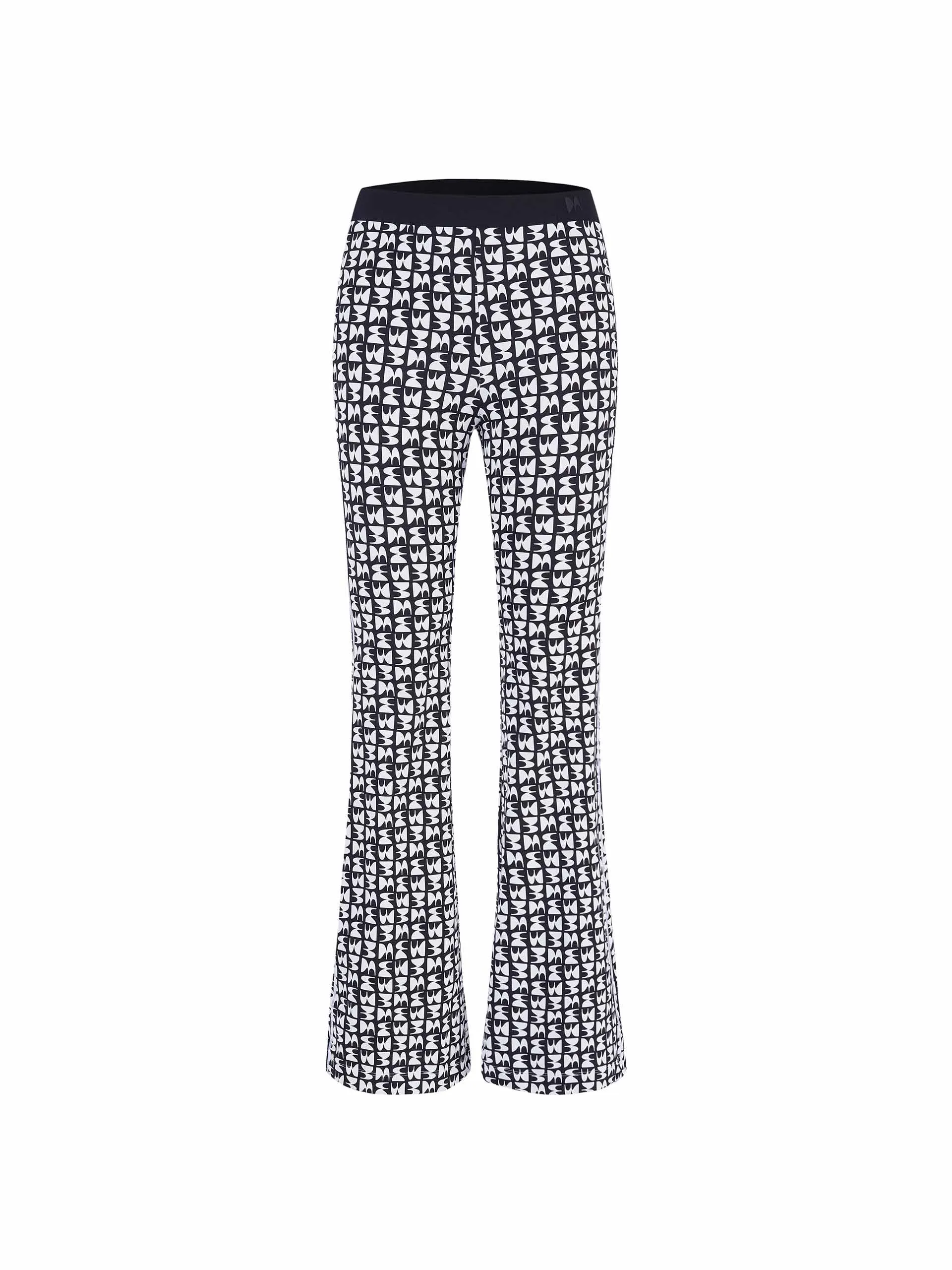 Monogram Print Flared Pants