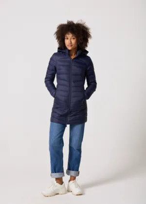 Navy Duck Down Puffer Coat