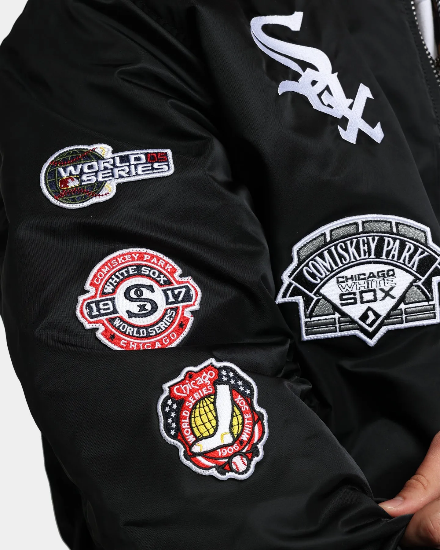 New Era X Alpha Series X MLB Chicago White Sox MA-1 Bomber Jacket Black