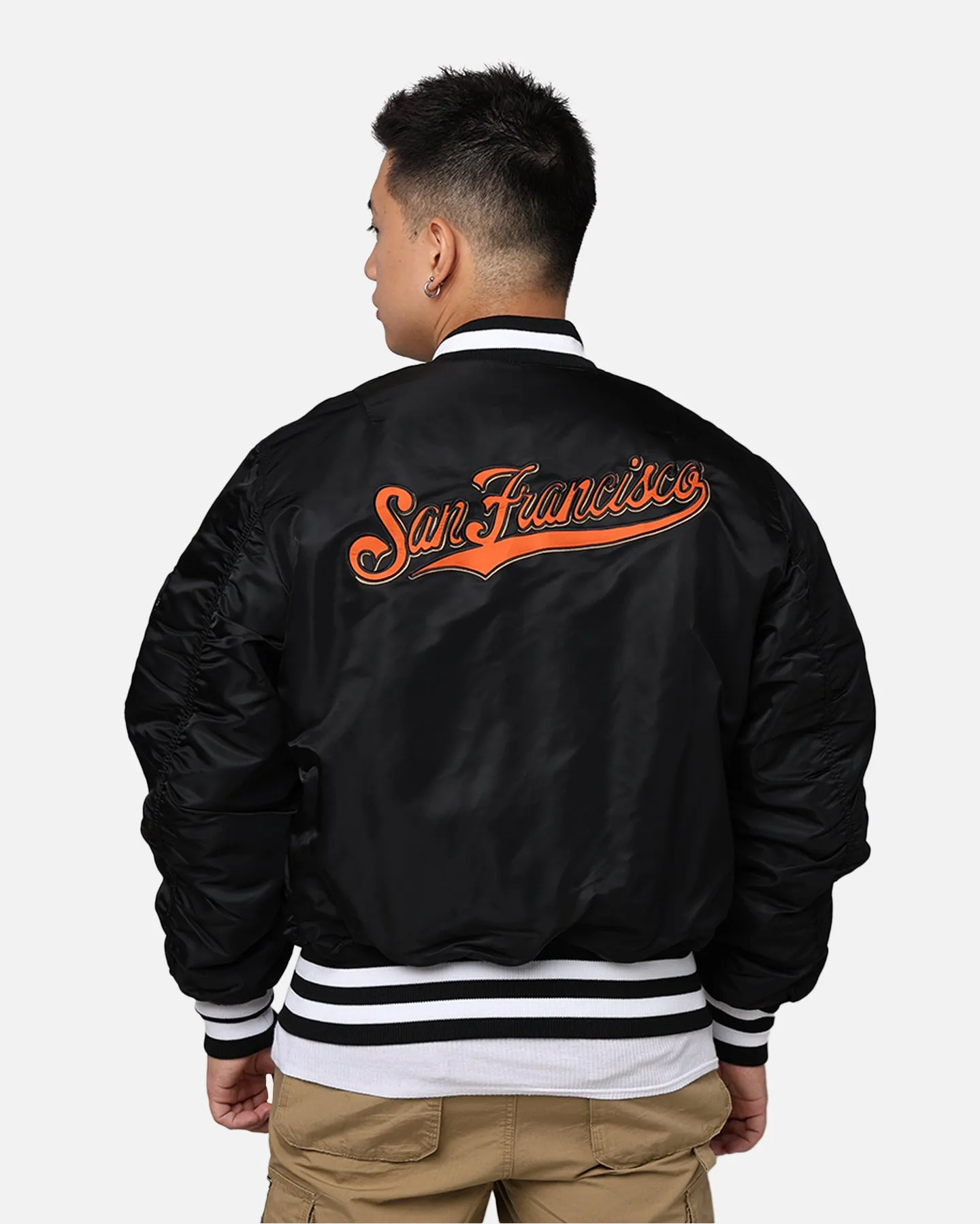 New Era X Alpha Series X MLB San Francisco Giants MA-1 Bomber Jacket Black